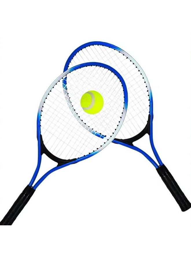 EETU Tennis Rackets,2 Players Recreational Kids Tennis Rackets With 1 Tennis Ball And Cover Bag,52cm Super Lightweight Tennis Racquets For Beginners Youth Kids,Blue - Image 1
