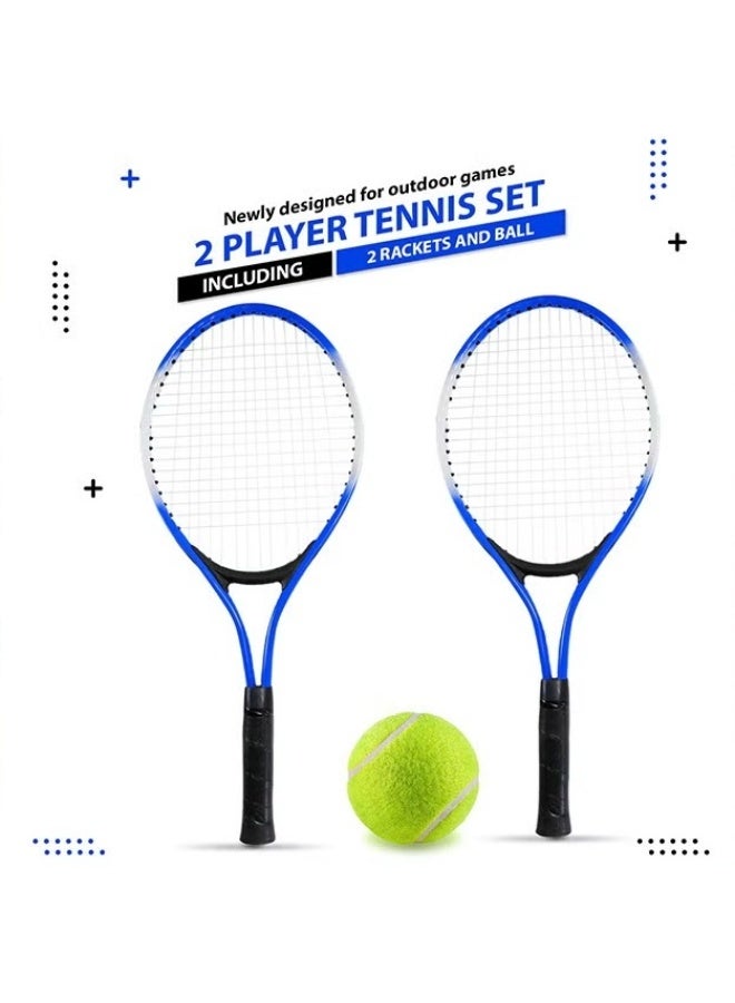 EETU Tennis Rackets,2 Players Recreational Kids Tennis Rackets With 1 Tennis Ball And Cover Bag,52cm Super Lightweight Tennis Racquets For Beginners Youth Kids,Blue - Image 3
