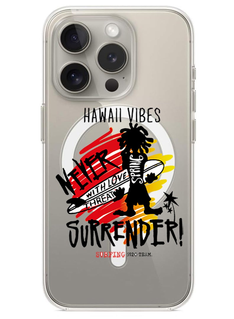 Theodor Magnetic Case for iPhone 15 Pro Max 6.7-inch Compatible with MagSafe Wireless Charging, Shockproof Phone Bumper Cover Hawaii Vibes copy - Image 1