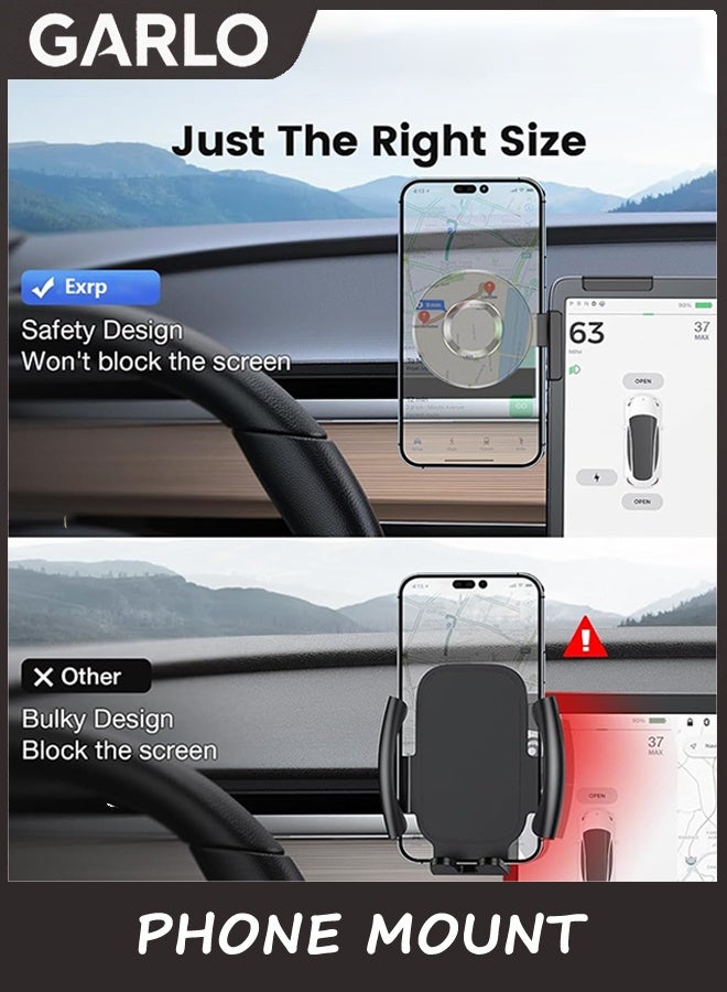 Garlo Tesla Phone Mount, MagSafe Strongest Magnet Power Magnetic Car Phone Holder Mount for Tesla 3/Y Accessories Fits for All iPhone & Android Phones - with Magnetic Ring - Image 4