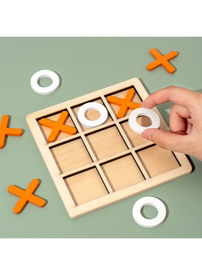 Wooden Xo Three-piece Well-shaped Chess Toy Jiugongge Three-piece Chess Parent-child Interactive Desktop Battle Game Board - Image 3