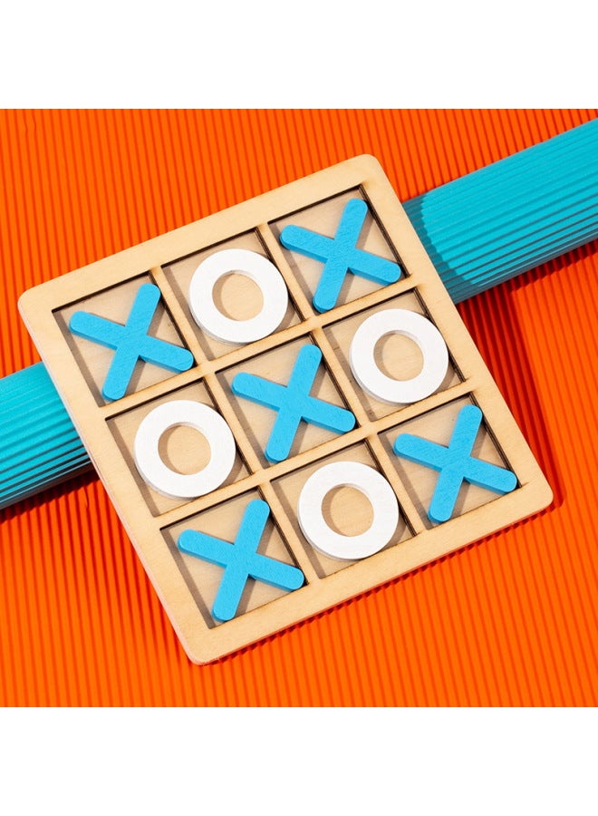 Wooden Xo Three-piece Well-shaped Chess Toy Jiugongge Three-piece Chess Parent-child Interactive Desktop Battle Game Board - Image 1