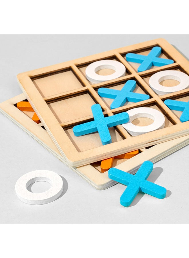 Wooden Xo Three-piece Well-shaped Chess Toy Jiugongge Three-piece Chess Parent-child Interactive Desktop Battle Game Board - Image 4