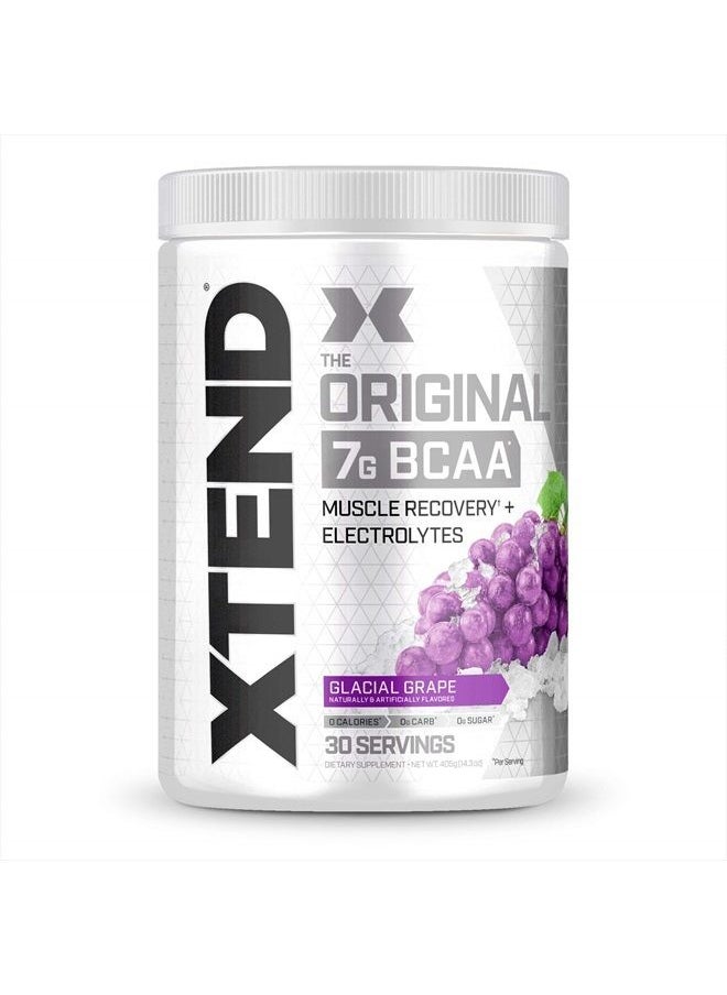 SCIVATION XTEND Original BCAA Powder Glacial Grape Sugar Free Post Workout Muscle Recovery Drink with Amino Acids 7g BCAAs for Men And Women - 30 Servings  - Image 1