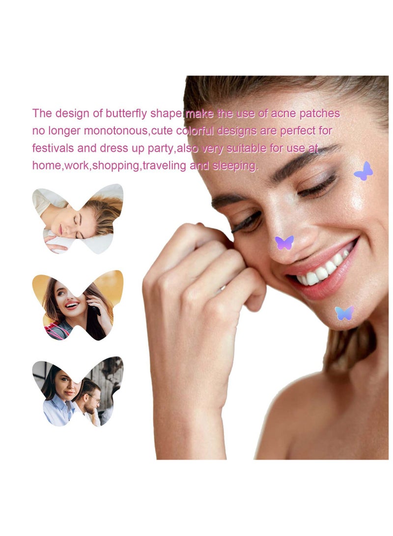 EELHOE Pimple Patch for Face, Repair Acne Pimples Closing Acne Marks Moisturizes And Improves Skin Elasticity, Cute Colorful Butterfly Shape Spot Stickers for Skin Care(160 Counts) - Image 4