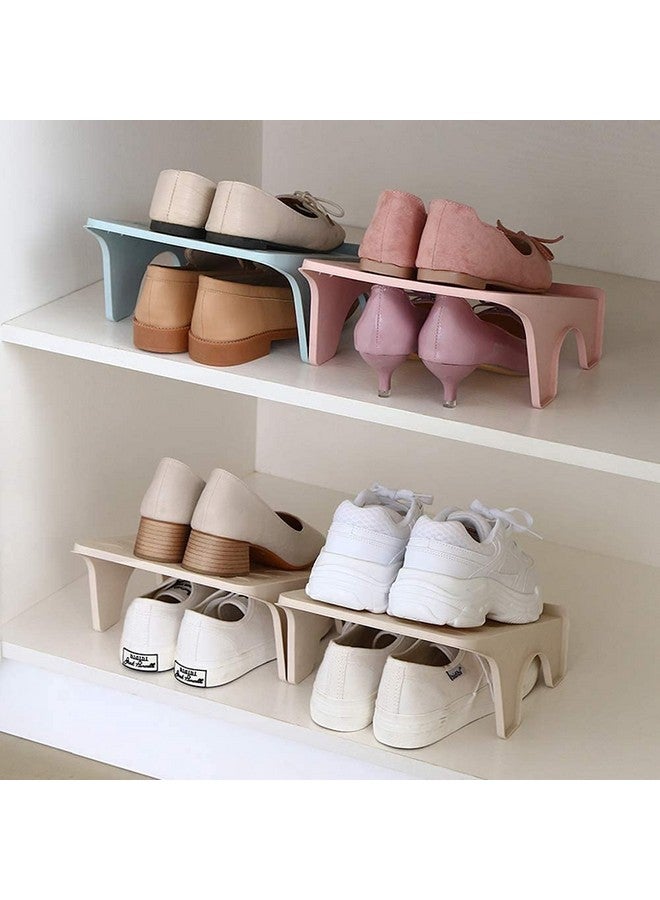 UNIQUE CART Shoe Organizer for Shoe Rack Home Plastic Shoe Stacker Slotz Space Saver | Double Deck Shoe Rack Adjustable Shoe Holder for Storage Organiser | Multipurpose Footwear Stand-Pack of 6 - Image 5