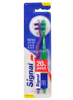 Signal Signal Triple Clean Medium 2 Toothbrush , Multicolor 