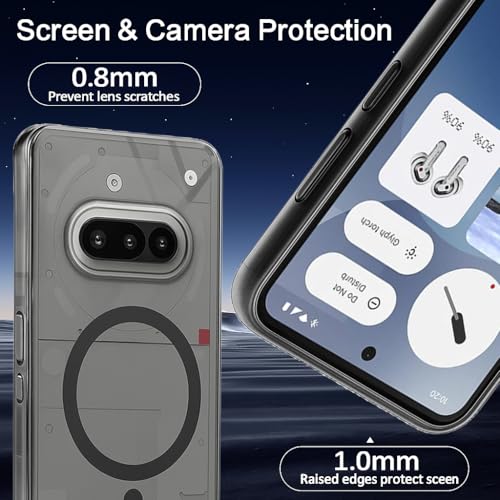 SHINESTAR Shockproof Ultra-Hybrid Back Case Cover for Nothing Phone 3a 5G | Crystal Clear Transparent Case | MagSafe Compatible Back Cover for Nothing Phone 3a 5G | Black - Image 2