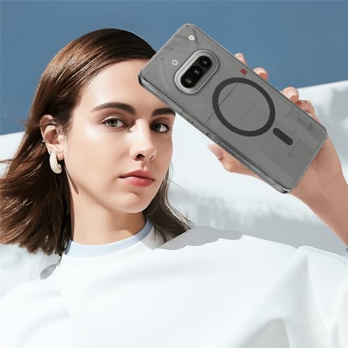SHINESTAR Shockproof Ultra-Hybrid Back Case Cover for Nothing Phone 3a 5G | Crystal Clear Transparent Case | MagSafe Compatible Back Cover for Nothing Phone 3a 5G | Black - Image 5
