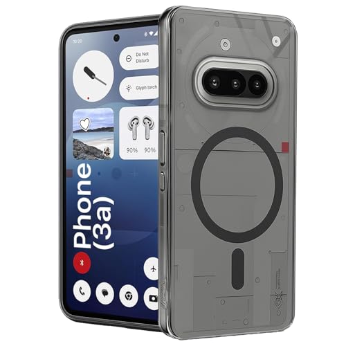 SHINESTAR Shockproof Ultra-Hybrid Back Case Cover for Nothing Phone 3a 5G | Crystal Clear Transparent Case | MagSafe Compatible Back Cover for Nothing Phone 3a 5G | Black - Image 1