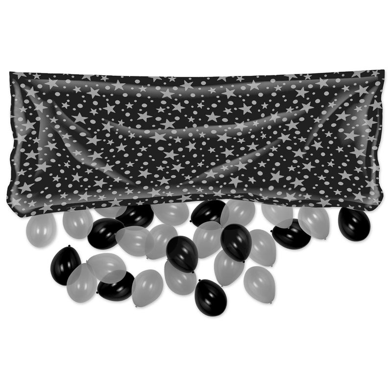 Beistle Plastic Black Silver Balloon Bag