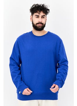 KANGOL Men Ribbed Neck Solid  Long Sleeves Sweatshirt, Blue  - Image 1
