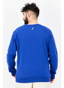 KANGOL Men Ribbed Neck Solid  Long Sleeves Sweatshirt, Blue  - Image 3