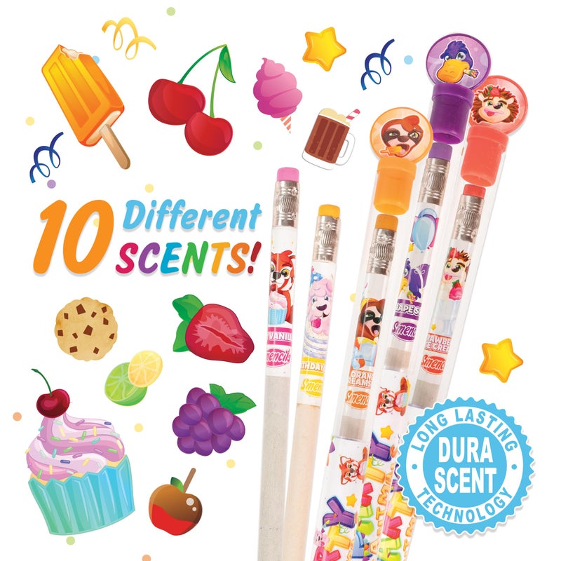 Scentco Party Smencils - Patented Gourmet Scented Graphite HB #2 Pencils made from Recycled Newspapers, 10 Count, Gifts for Kids, School Supplies - Image 3