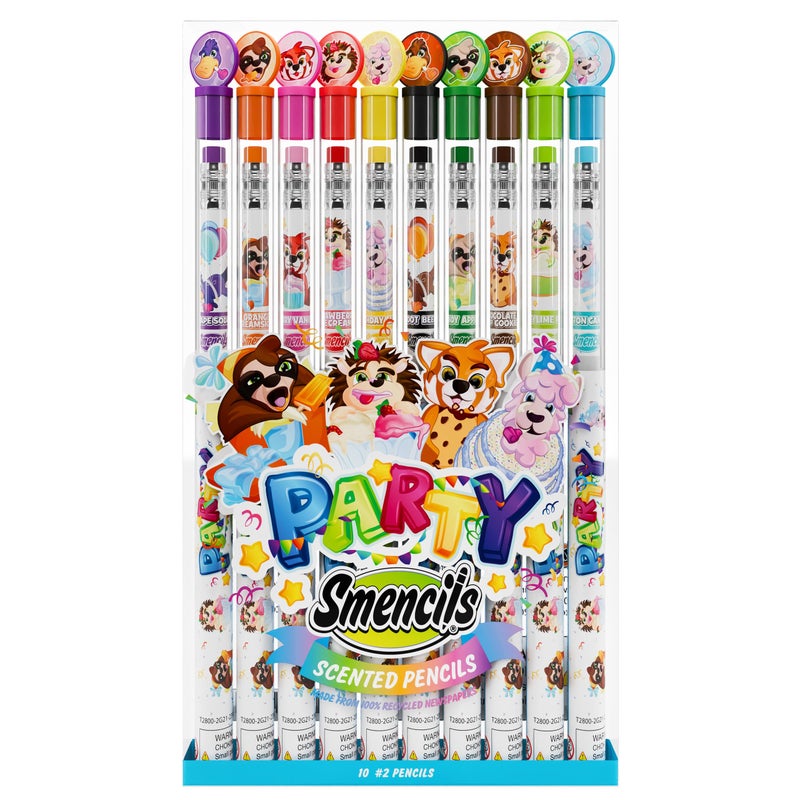 Scentco Party Smencils - Patented Gourmet Scented Graphite HB #2 Pencils made from Recycled Newspapers, 10 Count, Gifts for Kids, School Supplies - Image 2