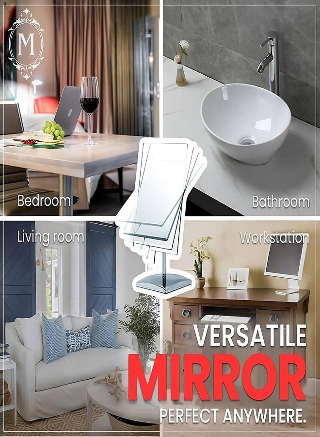 MIRRORVANA Large Table Desk Mirror with Stand for Office Desktop, Makeup Vanity and Bathroom Countertop - Personal Adjustable Face Mirror - 9.8" x 7" - Image 5