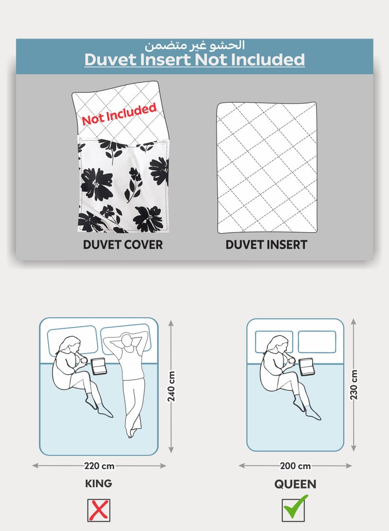 Donetella Printed Duvet Set, Queen Size 200x230 cm - 6-Pcs Bed Set, Microfiber Fabric - 1 Duvet Cover, 1 Fitted Sheet, 2 Pillow Shams, 2 Pillowcases (Filler Not Included) - Image 2