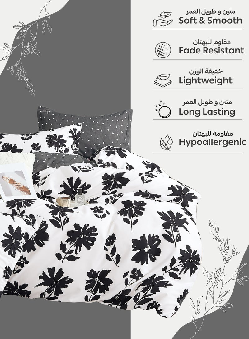 Donetella Printed Duvet Set, Queen Size 200x230 cm - 6-Pcs Bed Set, Microfiber Fabric - 1 Duvet Cover, 1 Fitted Sheet, 2 Pillow Shams, 2 Pillowcases (Filler Not Included) - Image 5