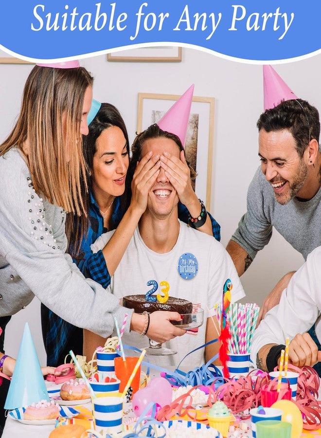 مجموعة من 4 دبابيس عيد ميلاد سعيد، أزرار عيد ميلاد، دبابيس متينة من الصفيح مكتوب عليها "عيد ميلادي" للبنات والأولاد والرجال، زينة حفلات، (لونان) - Image 5