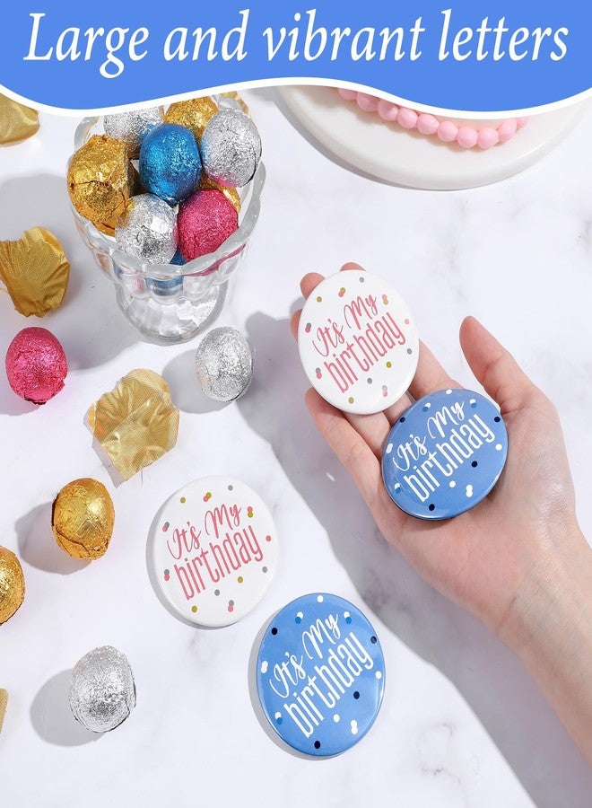 مجموعة من 4 دبابيس عيد ميلاد سعيد، أزرار عيد ميلاد، دبابيس متينة من الصفيح مكتوب عليها "عيد ميلادي" للبنات والأولاد والرجال، زينة حفلات، (لونان) - Image 2