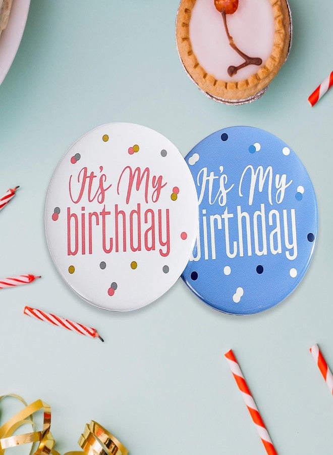 مجموعة من 4 دبابيس عيد ميلاد سعيد، أزرار عيد ميلاد، دبابيس متينة من الصفيح مكتوب عليها "عيد ميلادي" للبنات والأولاد والرجال، زينة حفلات، (لونان) - Image 4