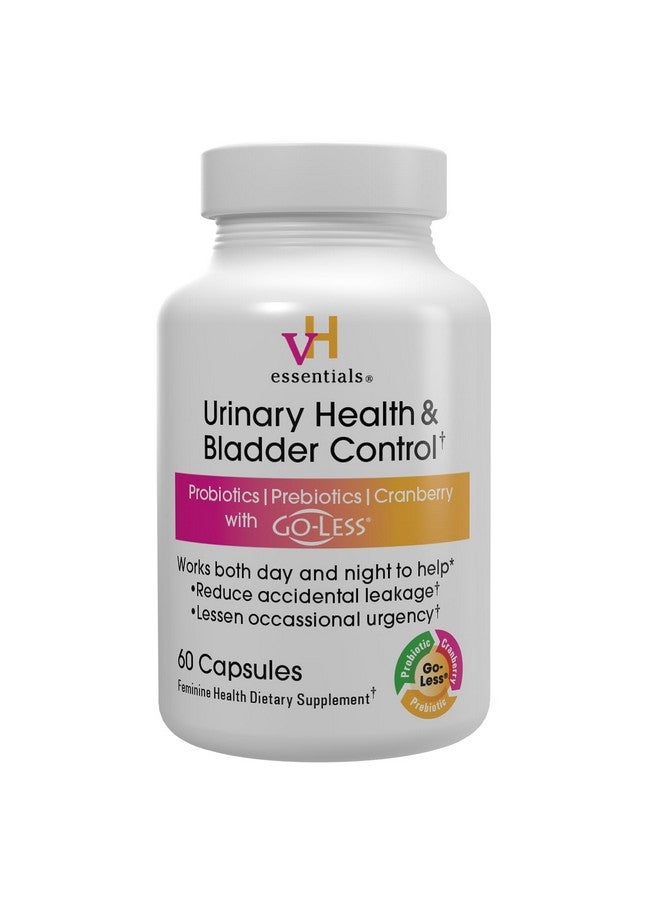 vH essentials Urinary Health & Bladder Control, Cranberry Extract, Prebiotics and Probiotics, 24-Hour Feminine Health Support, Reduces Occasional Leakage, Supports Vaginal Health, 60 Capsules - Image 1