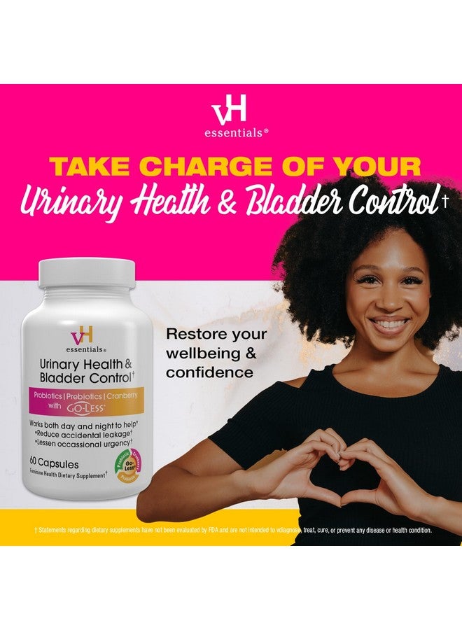 vH essentials Urinary Health & Bladder Control, Cranberry Extract, Prebiotics and Probiotics, 24-Hour Feminine Health Support, Reduces Occasional Leakage, Supports Vaginal Health, 60 Capsules - Image 4