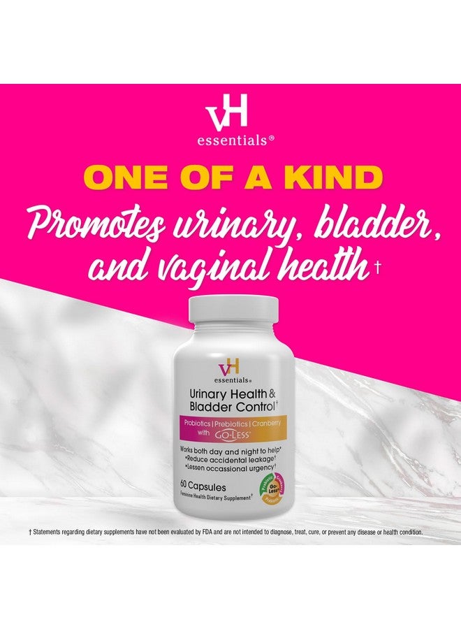 vH essentials Urinary Health & Bladder Control, Cranberry Extract, Prebiotics and Probiotics, 24-Hour Feminine Health Support, Reduces Occasional Leakage, Supports Vaginal Health, 60 Capsules - Image 2