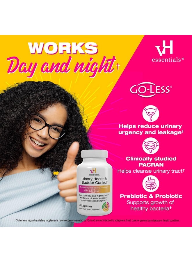 vH essentials Urinary Health & Bladder Control, Cranberry Extract, Prebiotics and Probiotics, 24-Hour Feminine Health Support, Reduces Occasional Leakage, Supports Vaginal Health, 60 Capsules - Image 3
