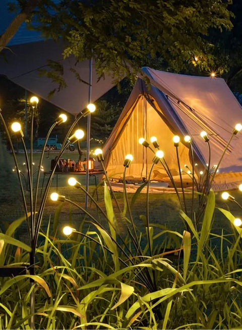 أضواء الفراشات الشمسية الخارجية - 20 مصابيح LED تعمل بالطاقة الشمسية، تتمايل في الرياح، مقاومة للماء، تشغيل/إيقاف تلقائي، سطوع عالي، سلك حديدي مرن، مثالية للحدائق والفناء والممرات