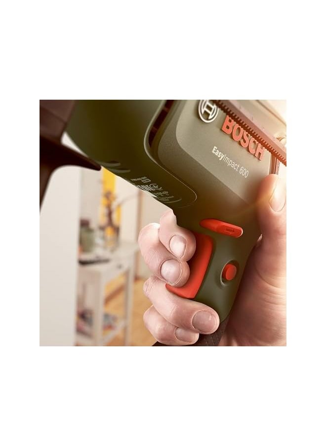BOSCH - Easy Impact 600 Impact Drill Fast And Easy Drill For Electronic Speed Control Trigger Enabled When Drilling Effortless Drilling In Up To 12 Mm And Wood Up To 25 Mm Power 600 W - Image 1
