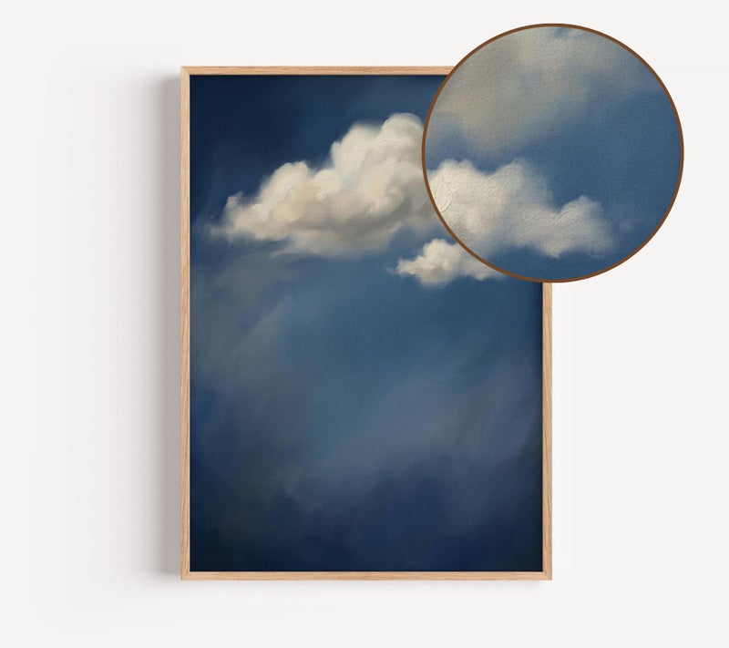 TNESSENTIAL Dark Navy Cloud Poster, Framed Japandi Night Sky Print, Wabi Sabi Wall Art, Zen Art for Living Room, Indigo Night Sky Print - Image 5
