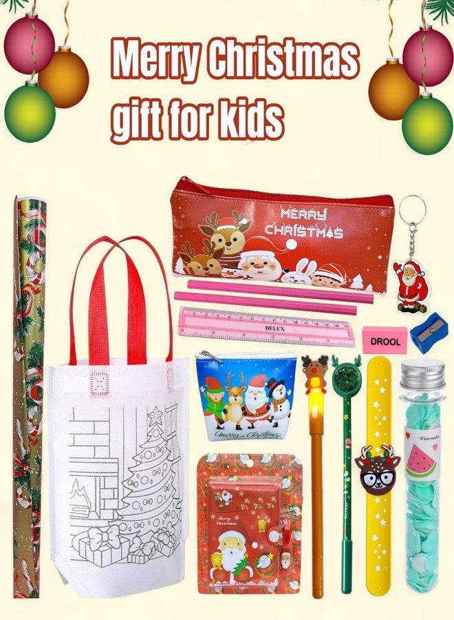 AMYCAUR Merry Christmas Stationery Combo Gift for Kid, Cute School Stationery gift Combo, Secret Santa Party Return Gift for Kids Stationery Items, New Year Christmas Goody Gift Set (Pcak of 10 Items) - Image 2