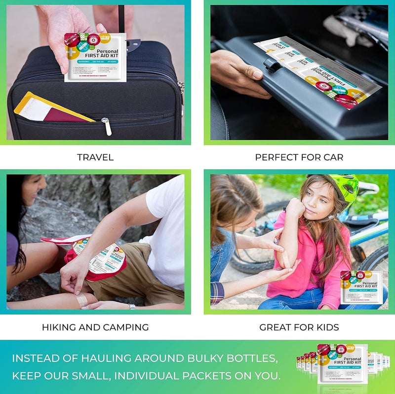 pH Advantage Portable Travel Size First Aid Kit  Perfect for Home Office Car School Business Travel Hiking College and Outdoors  Individually Wrapped Medical Kit Products Multi Color - Image 5