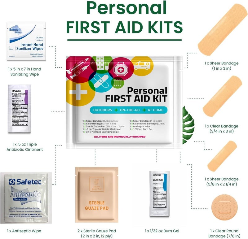 pH Advantage Portable Travel Size First Aid Kit  Perfect for Home Office Car School Business Travel Hiking College and Outdoors  Individually Wrapped Medical Kit Products Multi Color - Image 2