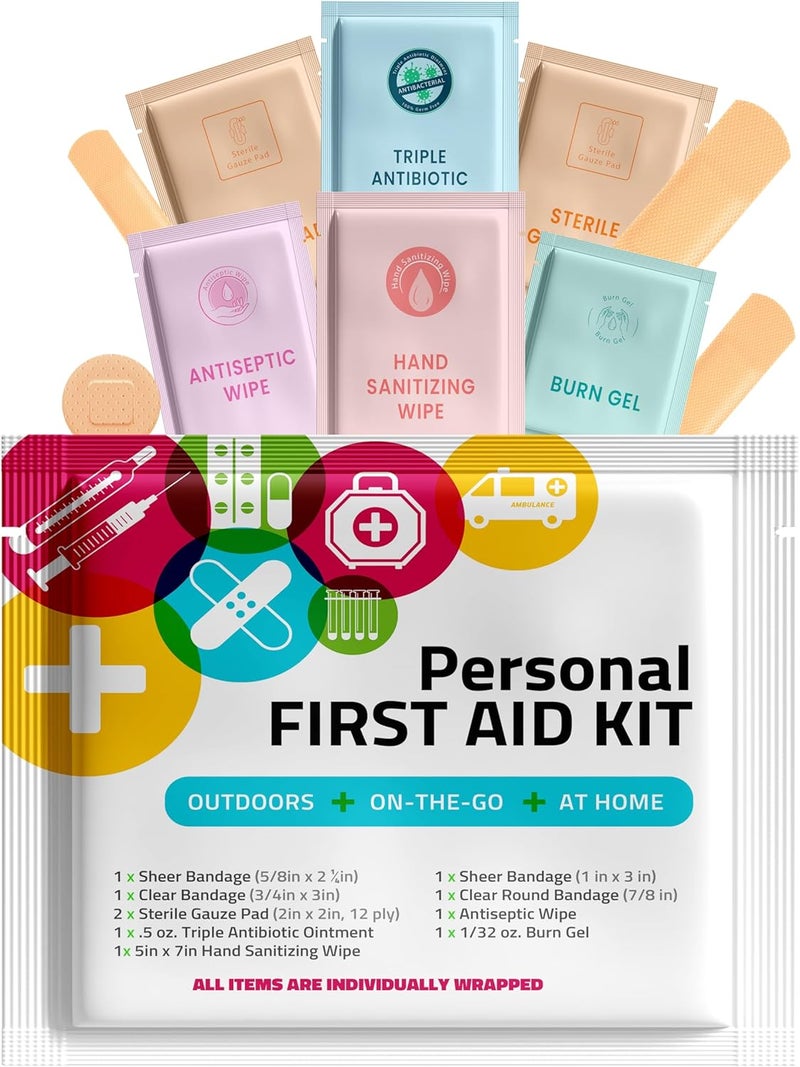 pH Advantage Portable Travel Size First Aid Kit  Perfect for Home Office Car School Business Travel Hiking College and Outdoors  Individually Wrapped Medical Kit Products Multi Color - Image 1