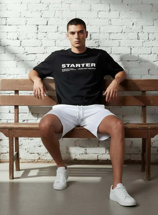 Starter  Starter Men Regular Fit Round Neck Short Sleeves Printed T-shirt for Men | Best Price UAE