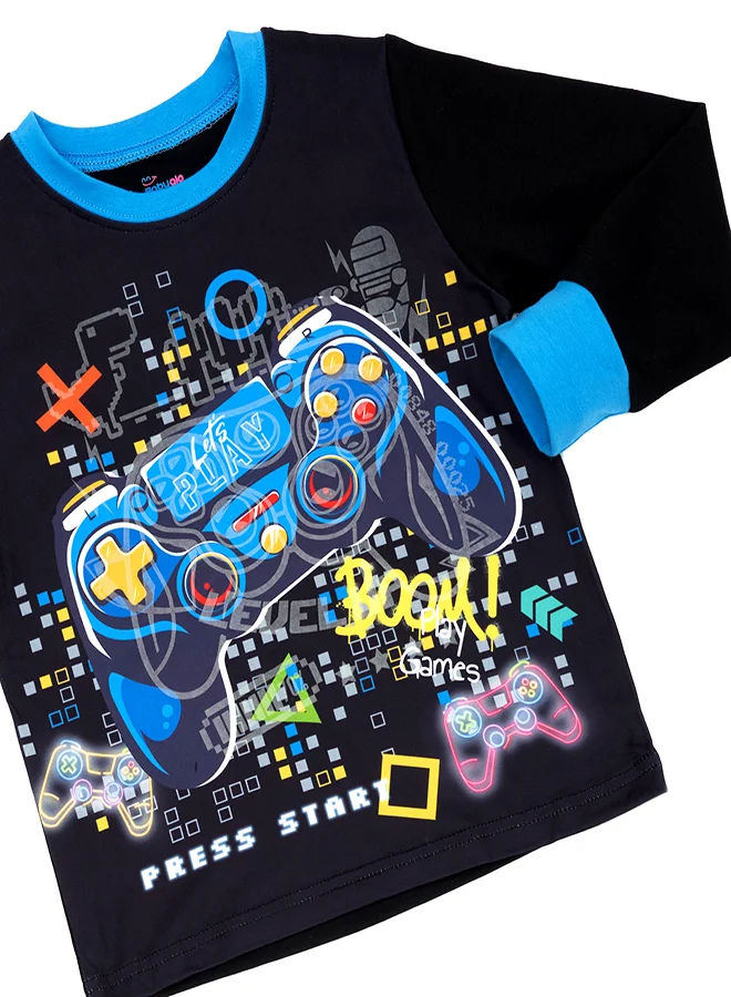 بيبي كلو Gamer Glow-in-the-Dark Cotton Pajama Set for Boys