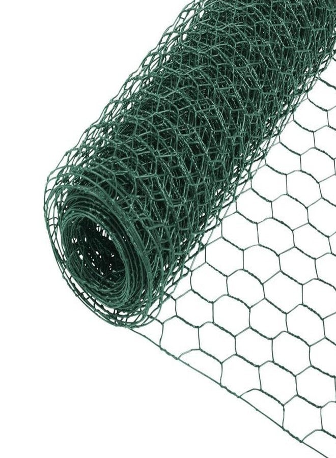 YSYONM Garden Poultry Green Chicken Wire PVC Coated Hexagonal Wire Mesh Roll Animal Fence 3m x 400mm Garden Netting Fencing for Pet Rabbit Chicken with Gloves & 50Pcs Cable Ties - Image 1