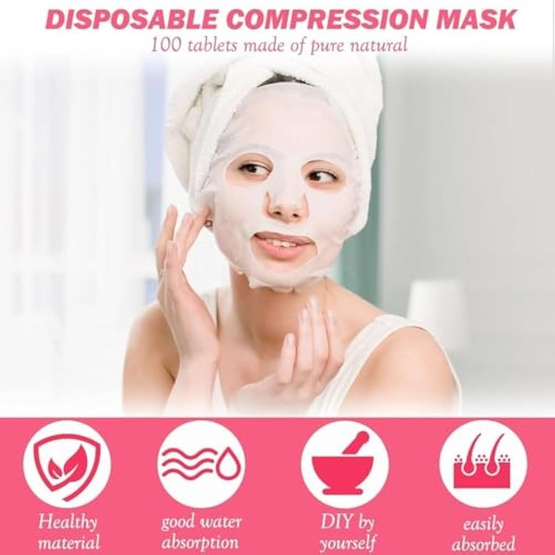 Facial Mask Sheet Paper WHITE Compressed Facial Mask Non-Woven Compressed Sheet Mask Skin Care DIY for Men and Women (pack of 10) - Image 3