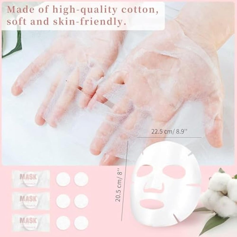 Facial Mask Sheet Paper WHITE Compressed Facial Mask Non-Woven Compressed Sheet Mask Skin Care DIY for Men and Women (pack of 10) - Image 2