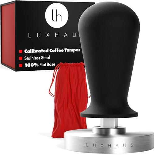 LuxHaus Espresso Tamper - 53mm Calibrated Coffee Tamper for Espresso Machine with Spring Loaded 100% Flat Stainless Steel Base - Image 1