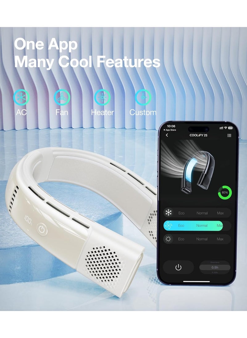 TORRAS 2025 COOLiFY 2S Neck Fan, 3 Model, 3-28H Extended Battery Life, Neck Fans that Blow Cold Air, Neck Air Conditioner, Cooling Neck Fan for Work,Hiking,Travel. Gifts for Dad Husband Father, White - Image 2