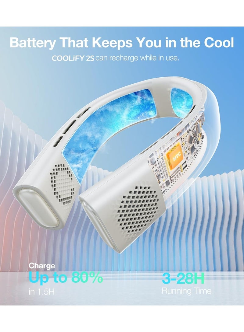 TORRAS 2025 COOLiFY 2S Neck Fan, 3 Model, 3-28H Extended Battery Life, Neck Fans that Blow Cold Air, Neck Air Conditioner, Cooling Neck Fan for Work,Hiking,Travel. Gifts for Dad Husband Father, White - Image 4