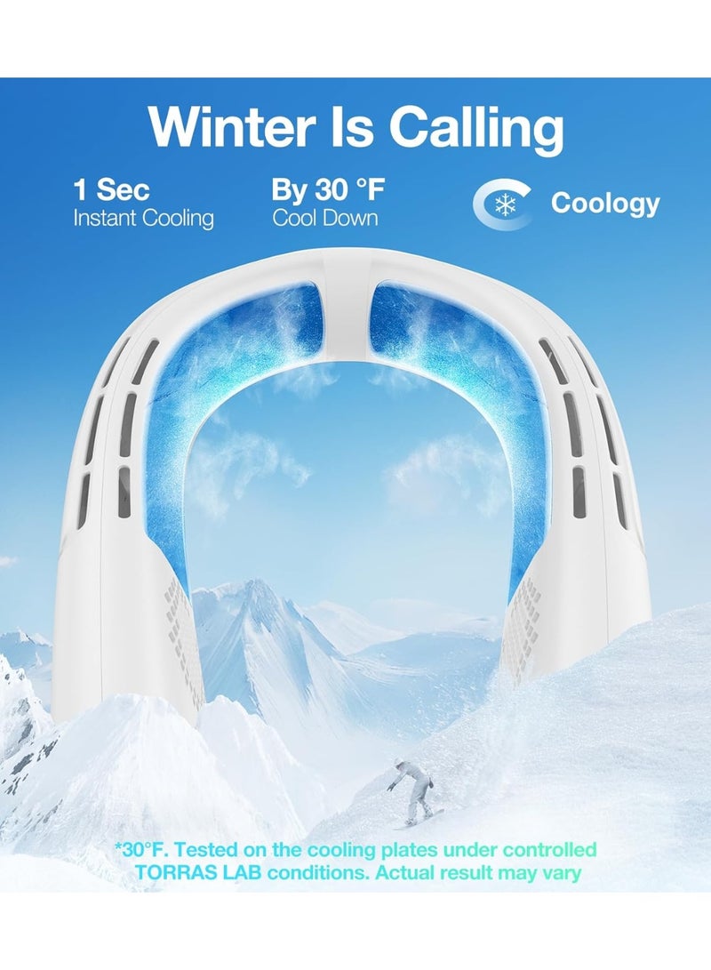 TORRAS 2025 COOLiFY 2S Neck Fan, 3 Model, 3-28H Extended Battery Life, Neck Fans that Blow Cold Air, Neck Air Conditioner, Cooling Neck Fan for Work,Hiking,Travel. Gifts for Dad Husband Father, White - Image 5