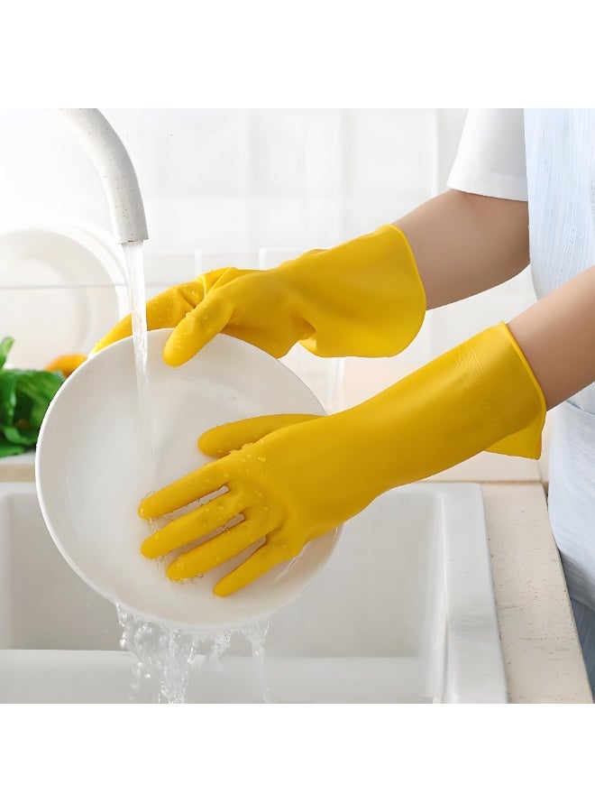 Kitchen Gloves, Reusable Dishwashing Gloves, 3 Pairs Natural Rubber Gloves with Non-Slip Grip for Household Chores - Image 2