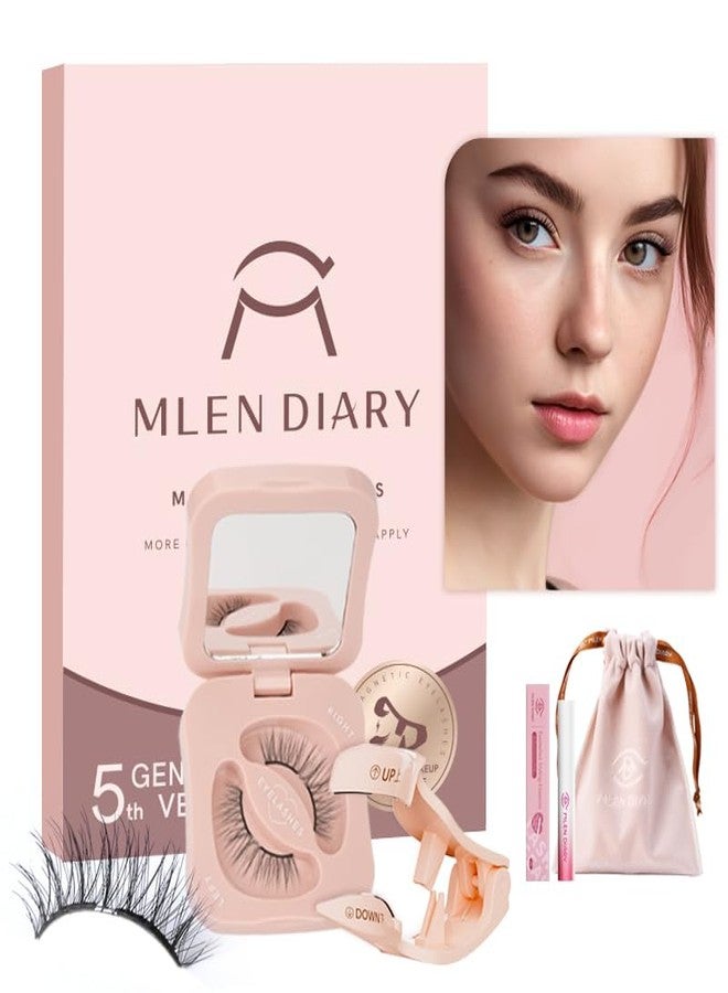 MLEN DIARY Magnetic Eyelashes with Applicator Natural Reusable Soft Magnetic Lashes Without Eyeliner, Glue-free False Eyelashes Lightweight, Waterproof, Easy to Wear, No Makeup Remover Required(Beauty Style) - Image 1
