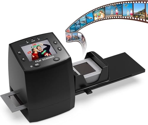DigitConvert 135 Film Negative Scanner Slide Viewer, Converts 35mm Film Negatives & Slides to Digital JPEG Images, 2.4 LCD Screen, with Quick Slide Holder - Image 1
