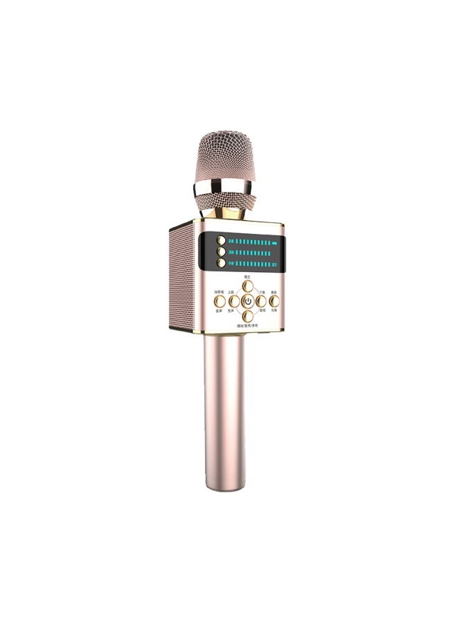 Sansui F2 Karaoke Microphone Speaker All-in System With Built-in Sound Card, Singing Device For Karaoke, Home Ktv, Children's Outdoor Singing Amplifier For Men And Women, Rose Gold