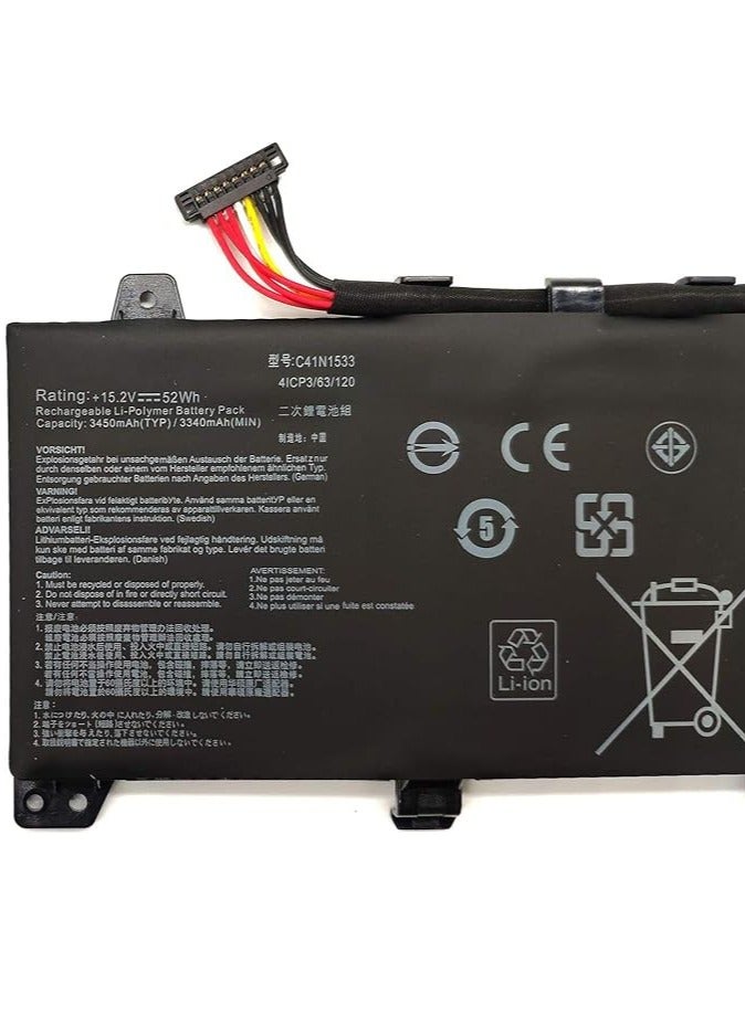 Terabyte C41N1533 Replacement Laptop Battery Compatible with Q534U Q524U Q534UX Q534UX-BHI7T19 Flip UX560UQ UX560UX Flip UX560UX UX560UX-FJ020R Series N3X1D (52W) H 15.2 V - Image 3